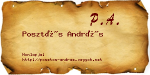 Posztós András névjegykártya